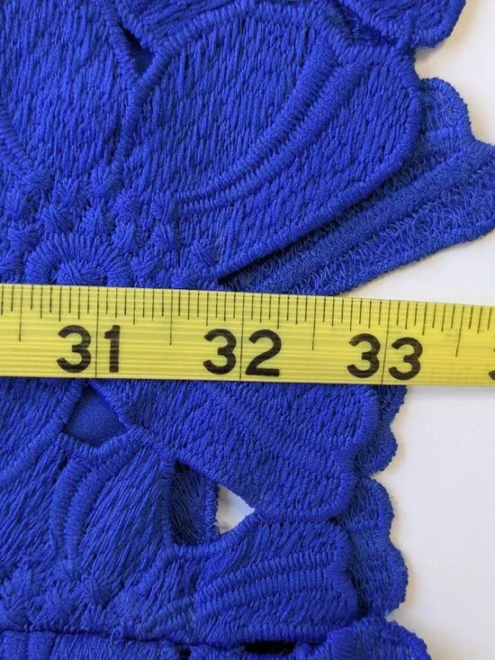 Saylor x Free People Jessa Foil Lace Dress Royal Blue Mini Dress Summer Size XS - Picture 13 of 16